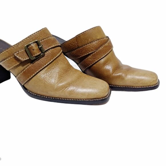 GIANNI BINI Honey Brown Buckle Accent Slip On Mule - Picture 7 of 13